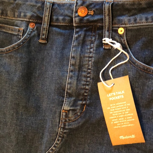 Madewell Fray Hem Denim Pencil Skirt - Picture 6 of 11